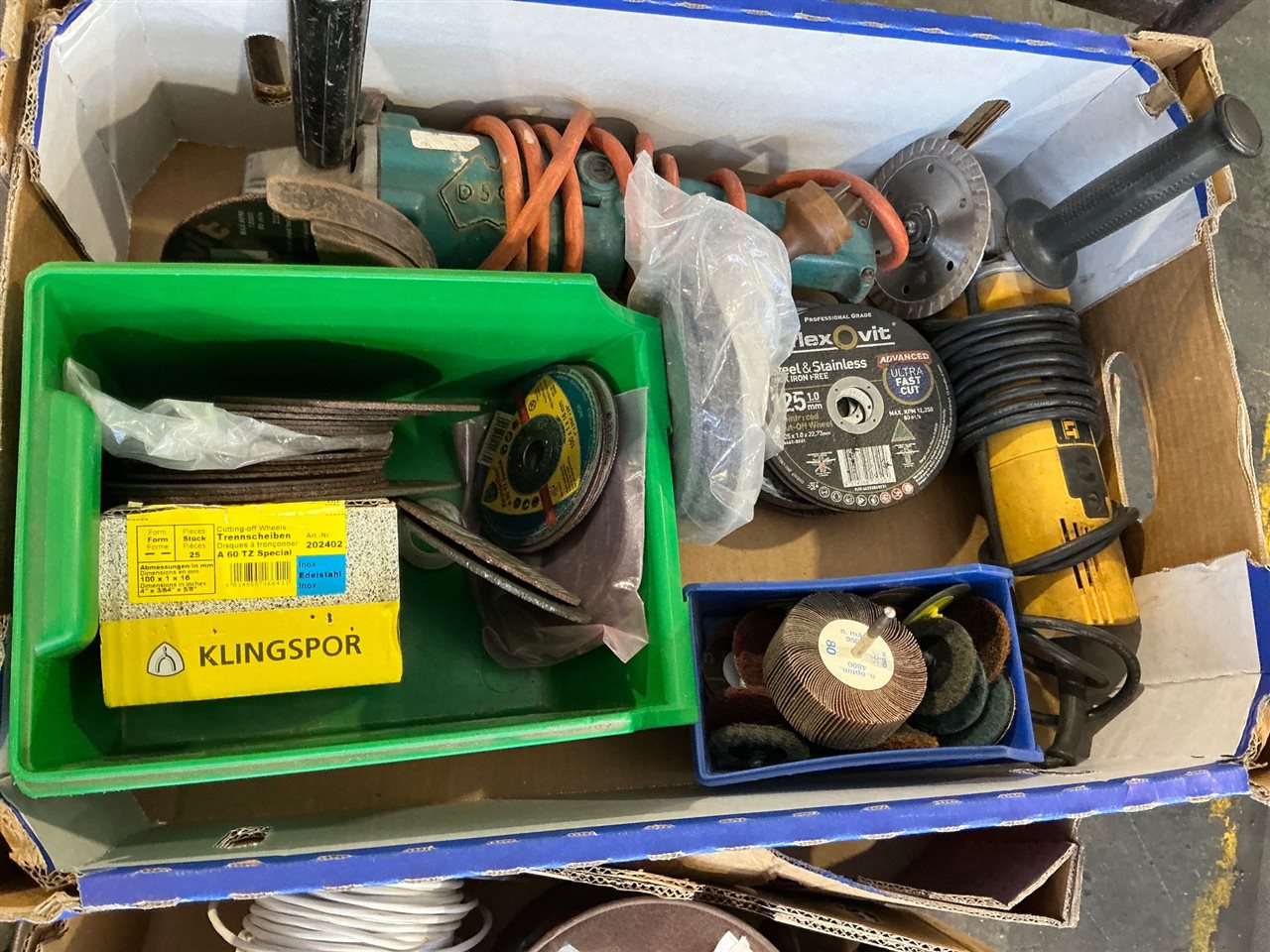 Quantity of 2 Electric Angle Grinders Grinding and Cut Off Wheels
