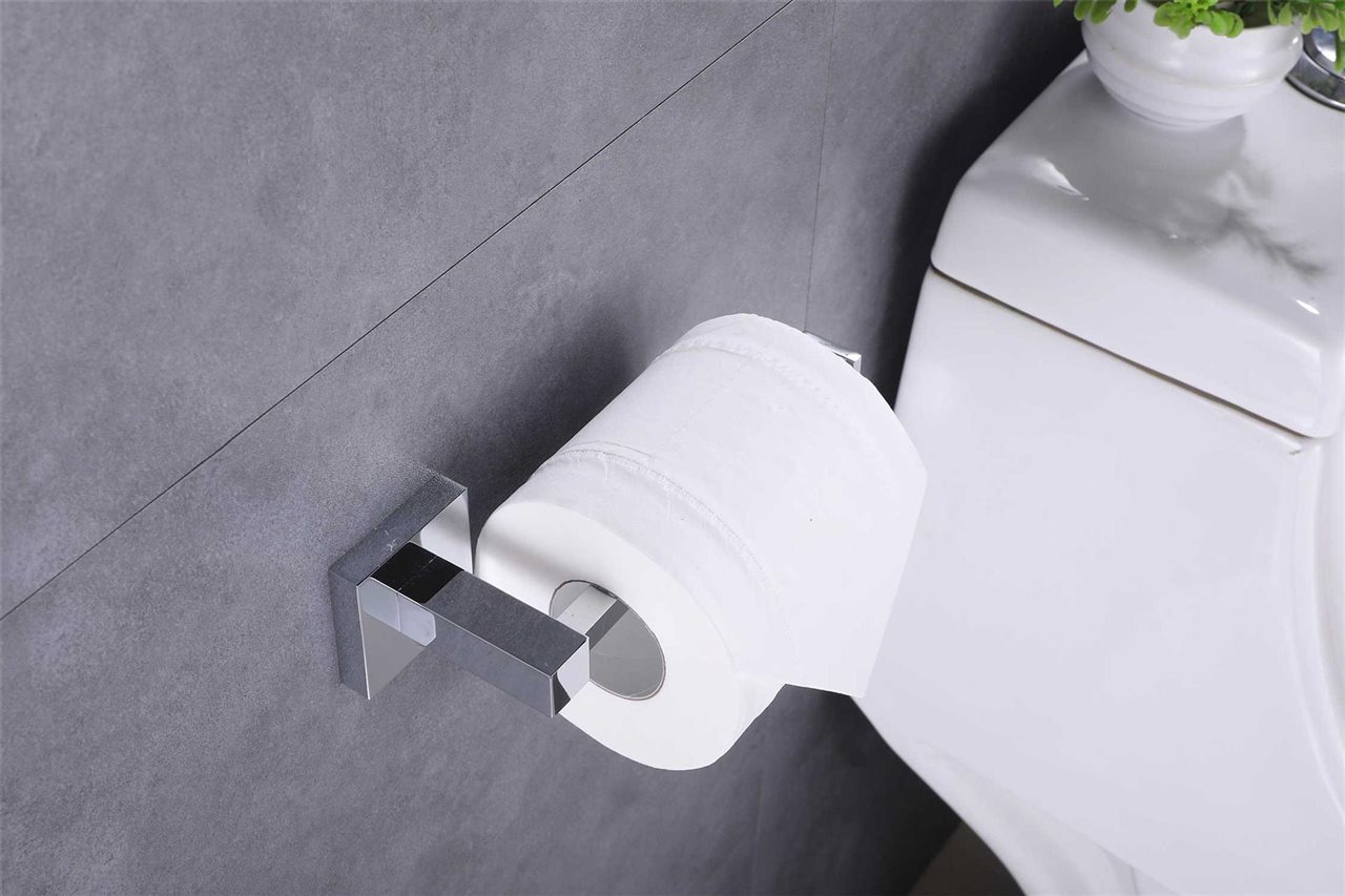 Chrome Toilet Roll Holder Brass Construction