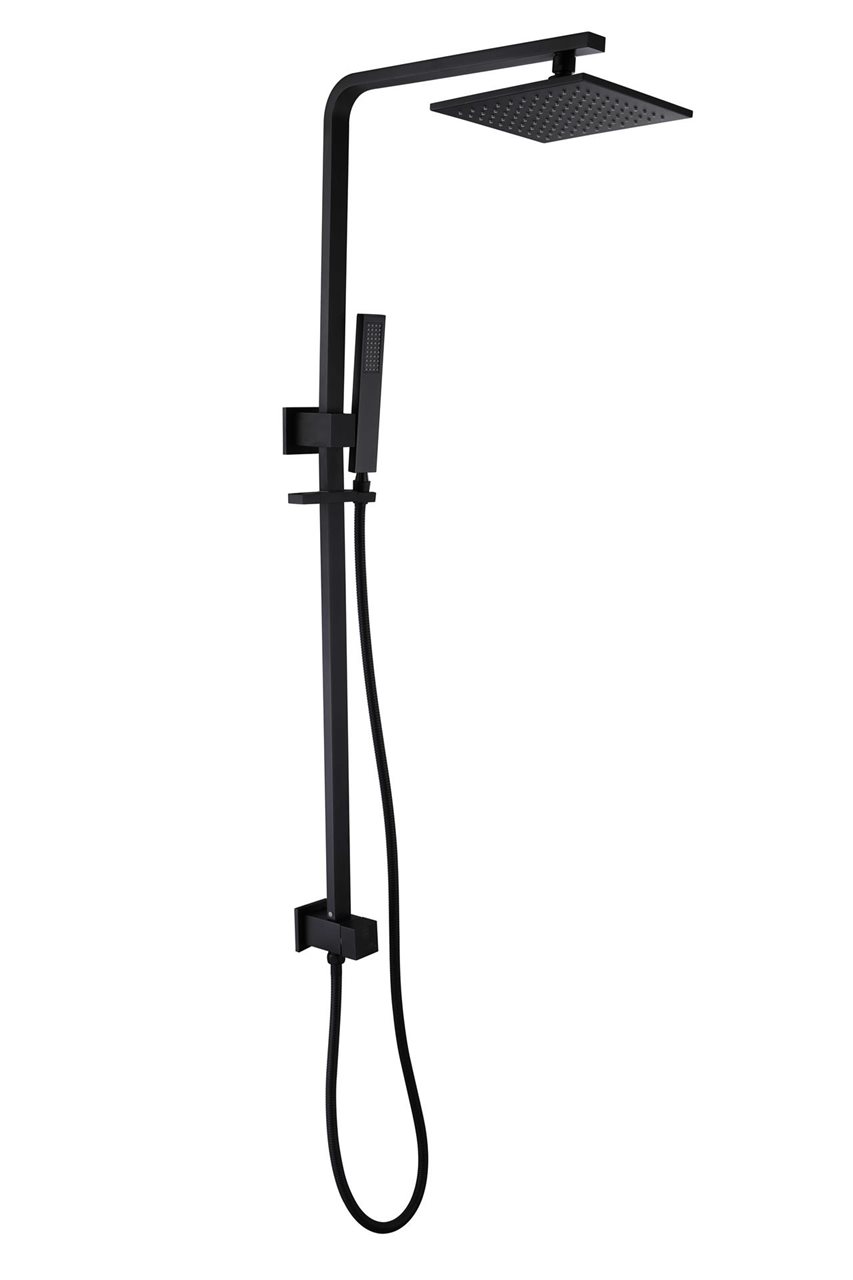 Matte Black Twin Shower Set Bottom Inlet