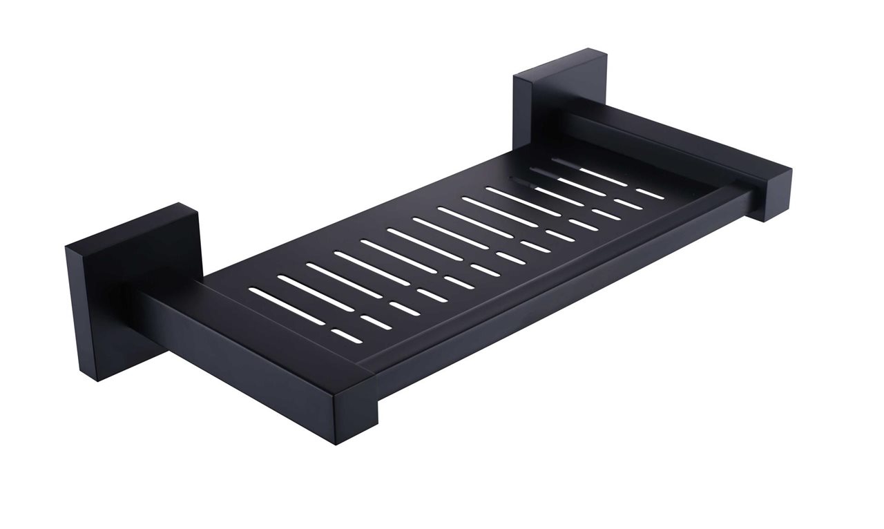 Matte Black 265mm Shelf Brass Construction