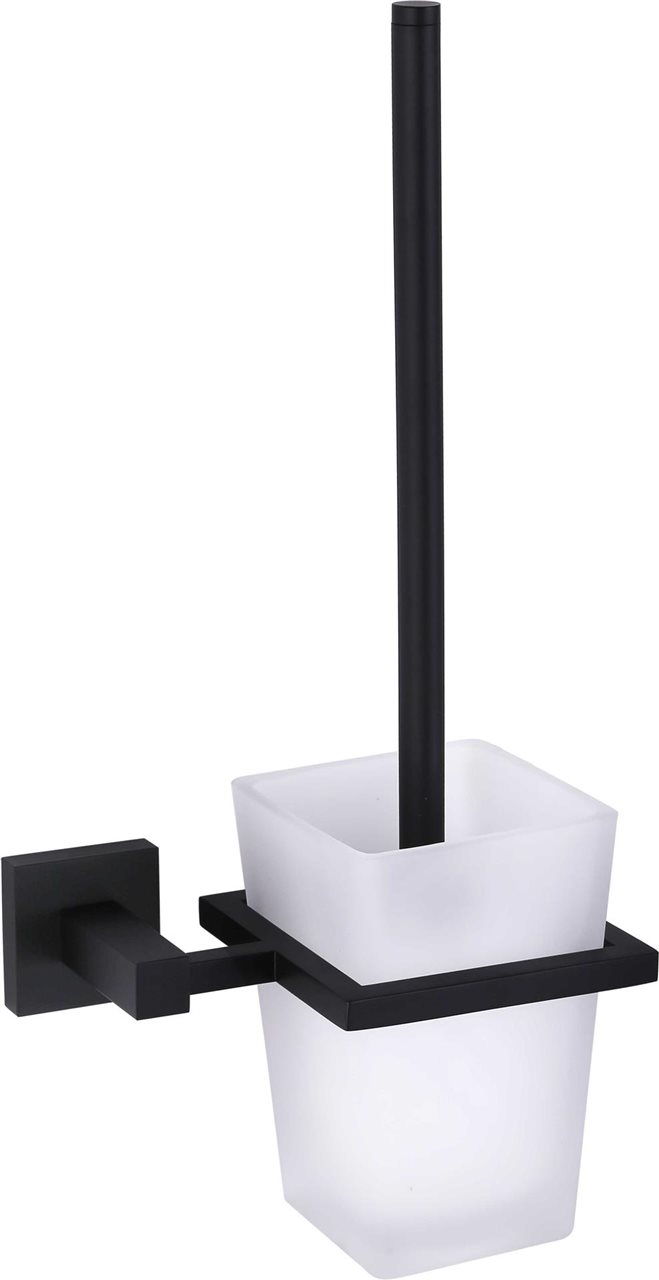 Matte Black Toilet Brush Holder Brass Construction