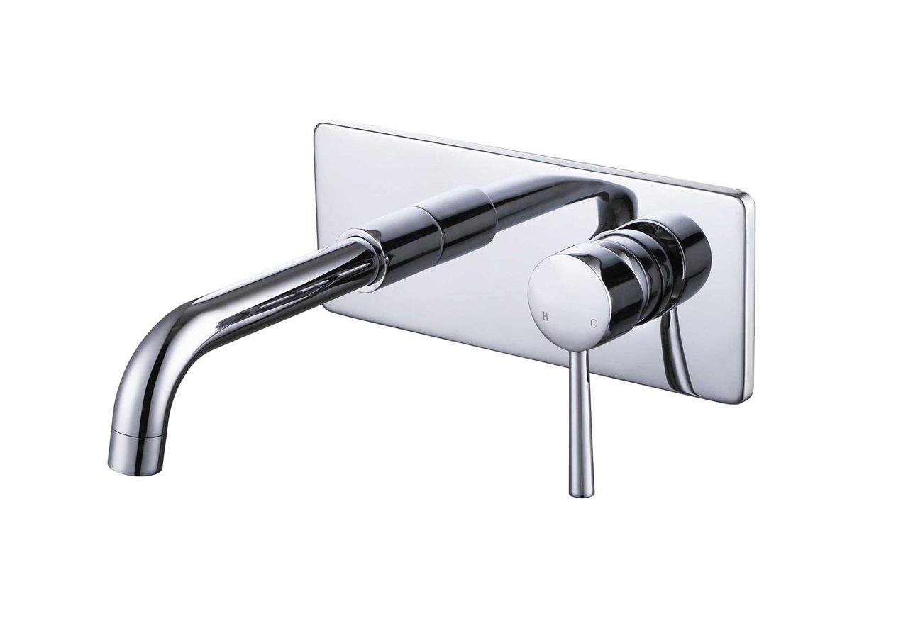 Chrome Wall Mount Basin or Bathtub Mixer Set