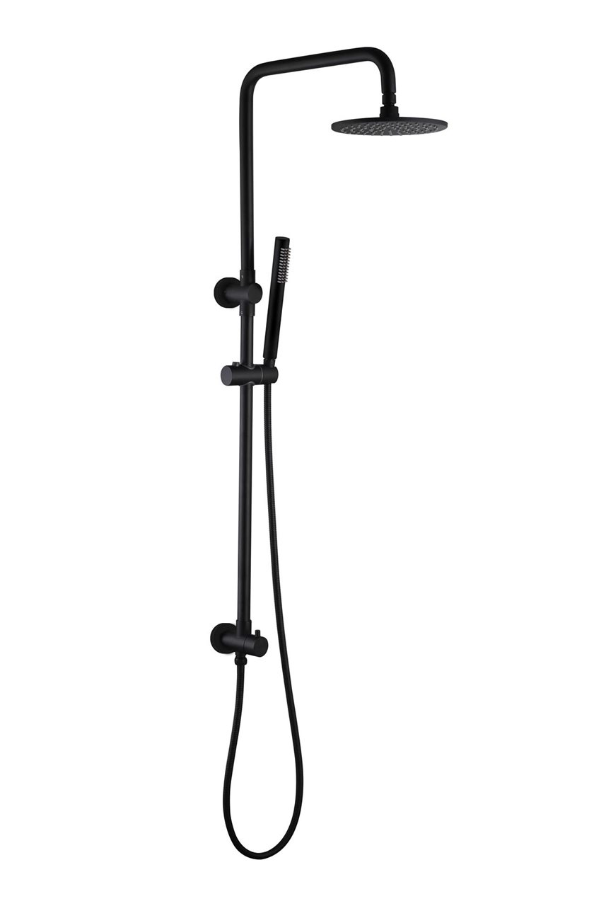 Matte Black Twin Shower Set Bottom Inlet
