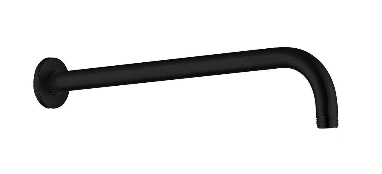 Matte Black Shower Arm Brass Construction