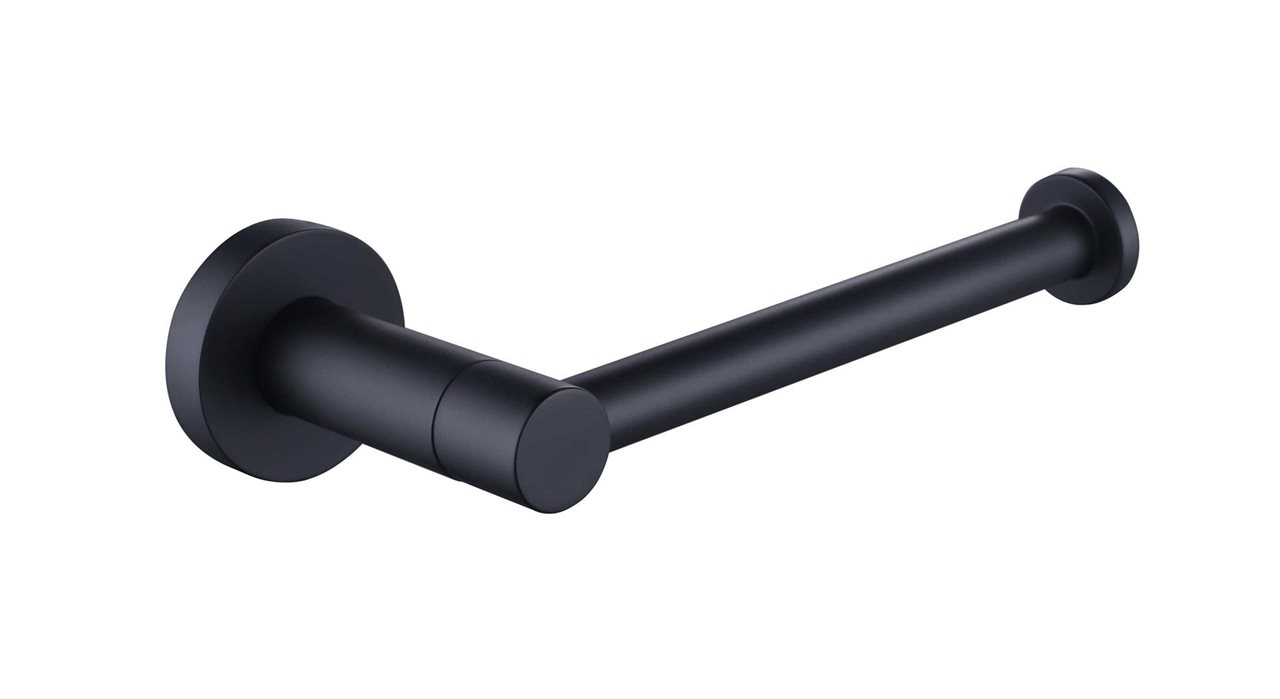 Matte Black Toilet Roll Holder Brass Construction