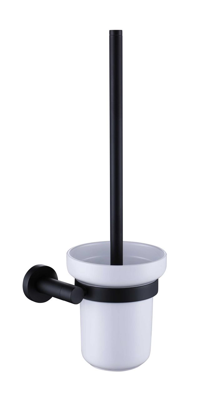 Matte Black Toilet Brush Holder Brass Construction