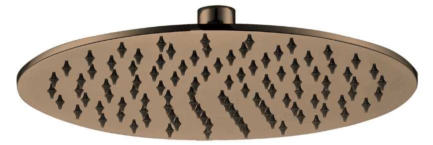 Brushed Rose Gold Ultrathin Shower Head Round 250mm