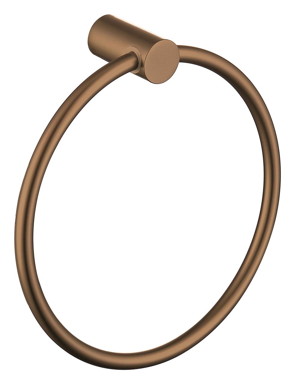 Brushed Rose Gold Towel Ring Brass Construction