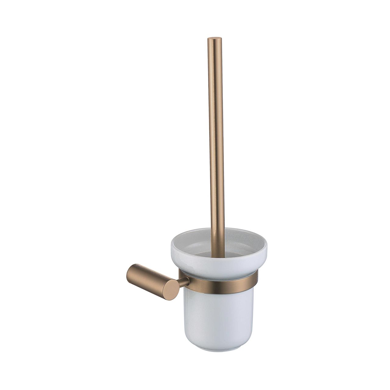 Brushed Rose Gold Toilet Brush Holder Brass Construction