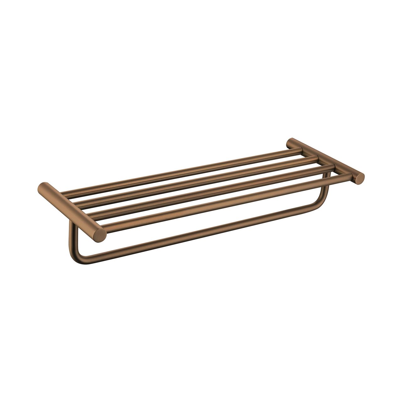 Brushed Rose Gold Triple Towel Rail Rack Brass Construction