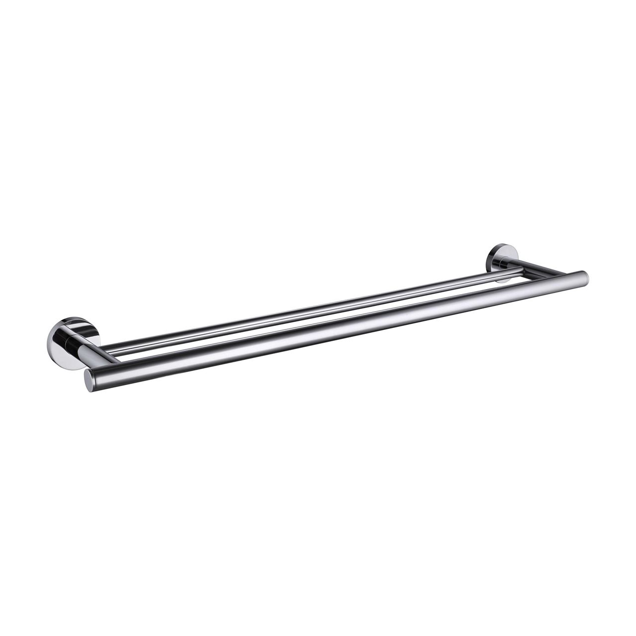 Chrome 60cm Double Towel Rail Brass Construction & Stainless Steel