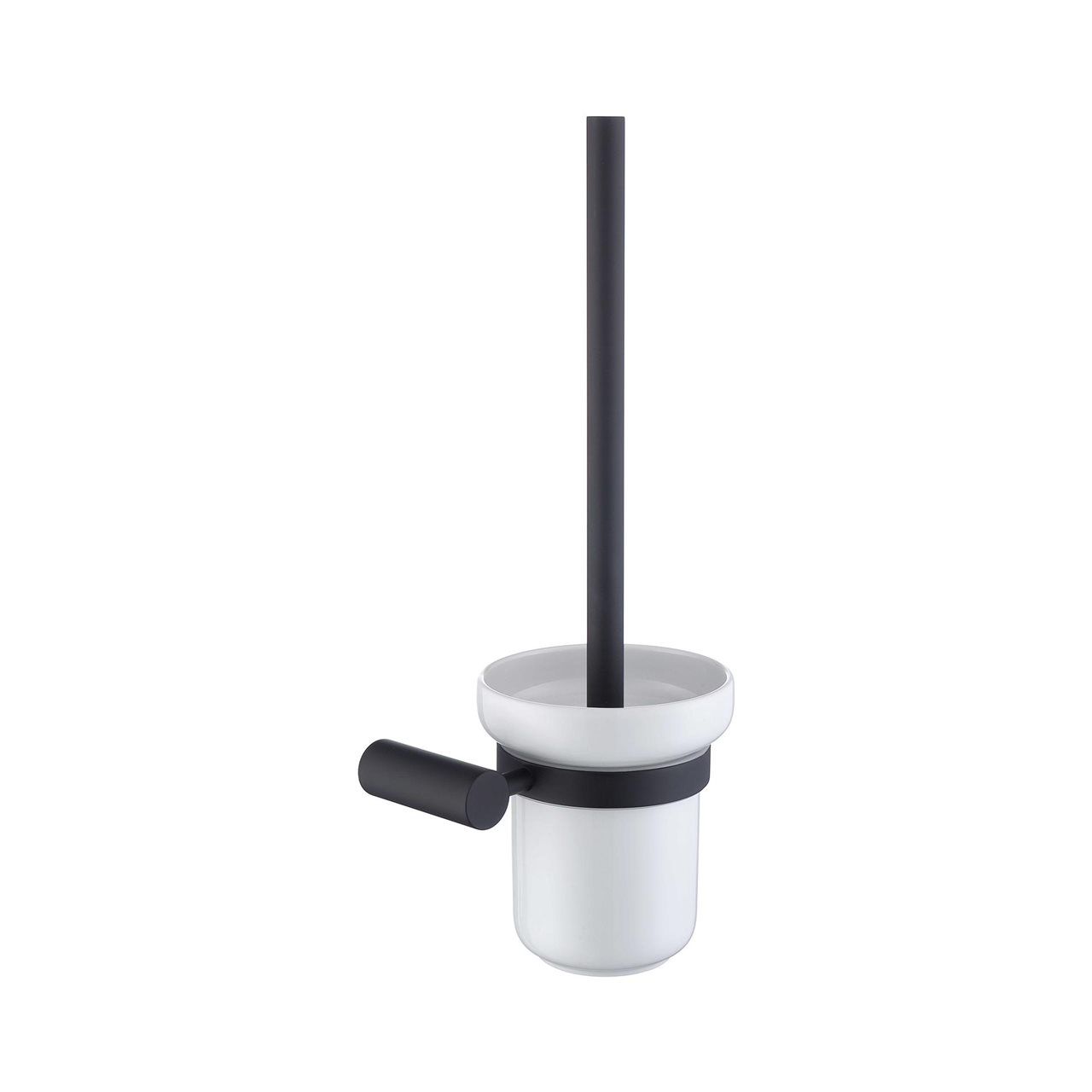 Matte Black Toilet Brush Holder Brass Construction