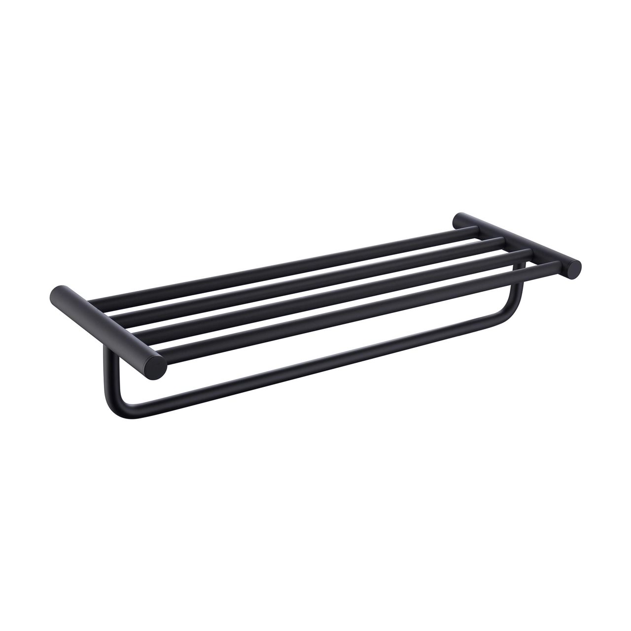 Matte Black Triple Towel Rail Rack Brass Construction