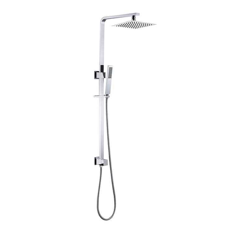 Chrome Solid Brass Twin Shower Set - Bottom Water Inlet