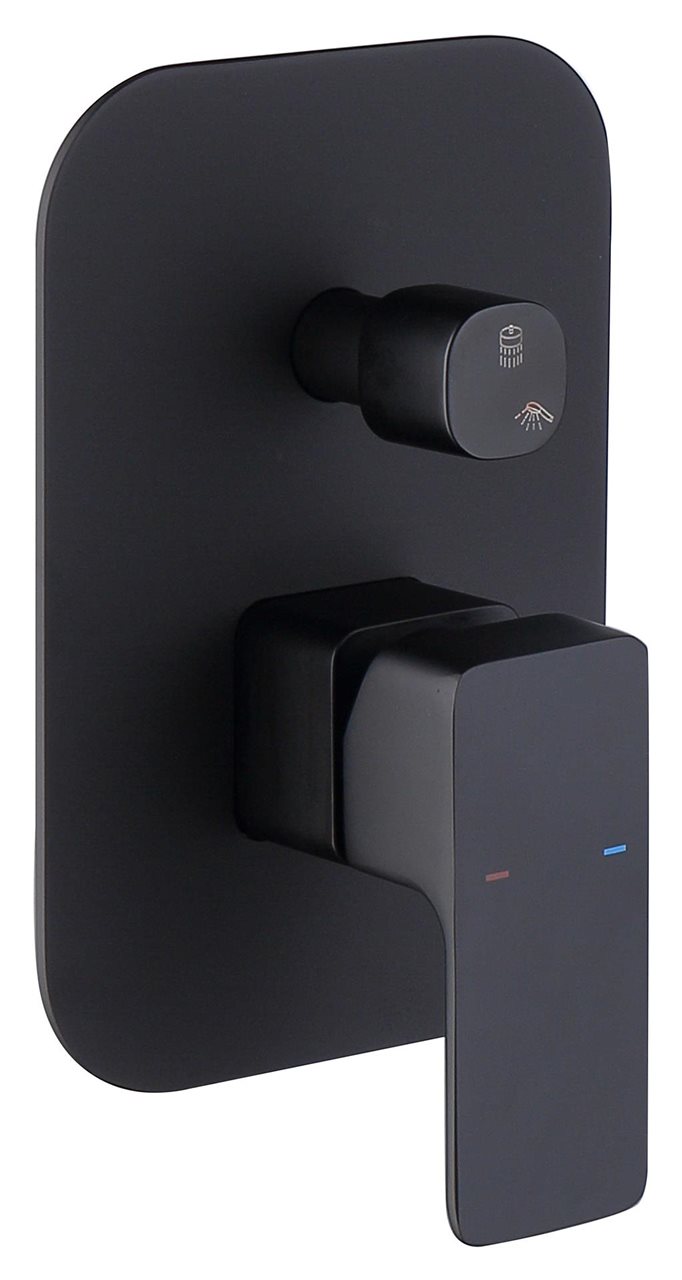 Matte Black Shower Mixer with Diverter
