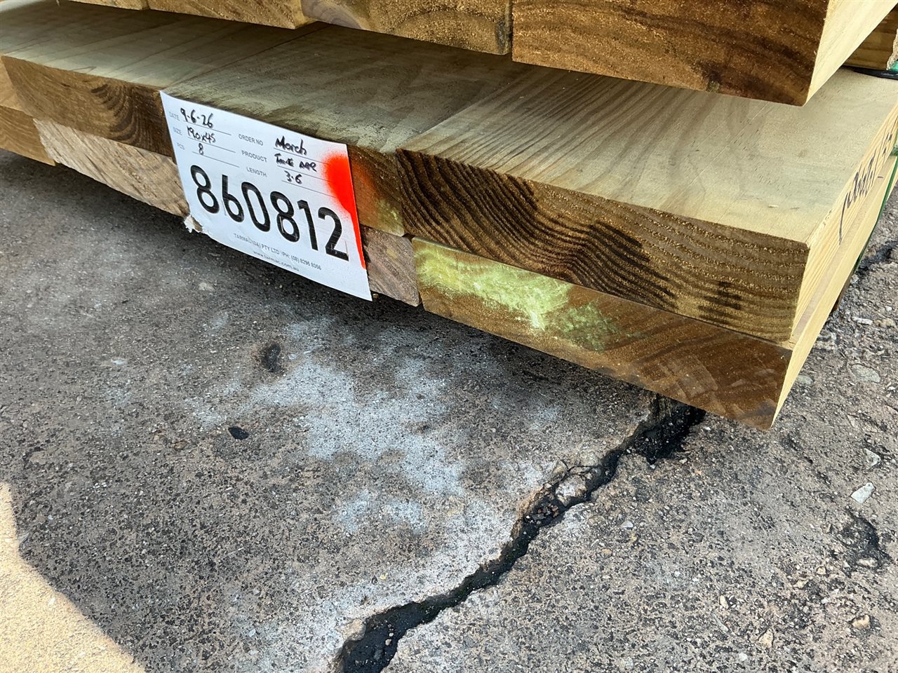 190 x 45, Tan-E Green Pine, Merch, 8 pcs @ 3.6 M, 28.8 Lin Metres Total Pk 860812