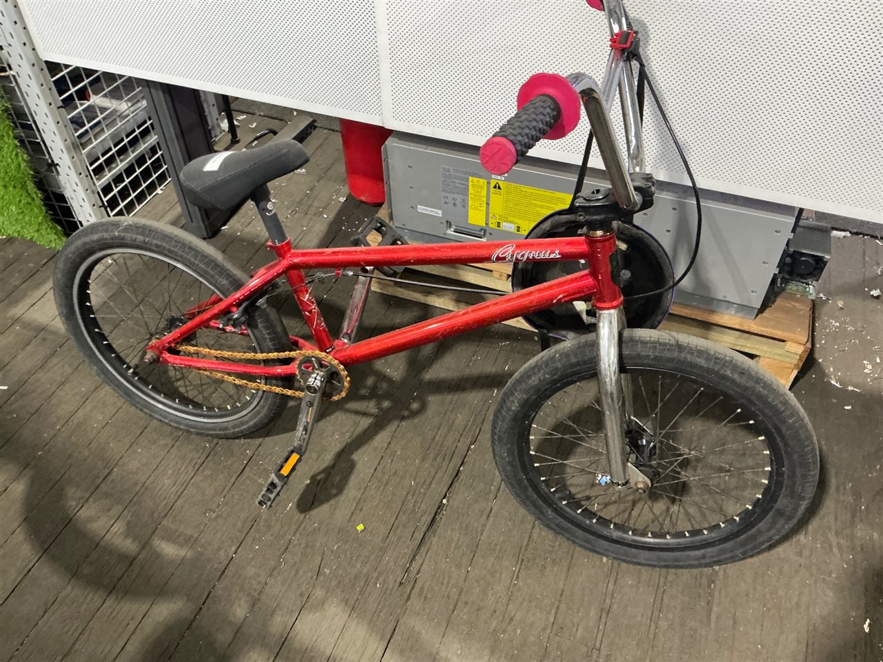 BMX Bike - Red  Frame with Chrome Forks