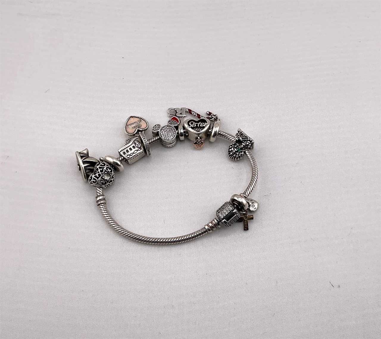 Sterling Silver Charm Bracelet Stamped Pandora