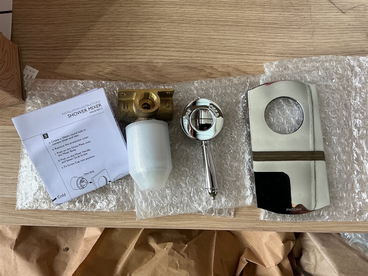 Shower/Wall Mixer Chrome, Sold Per Each.