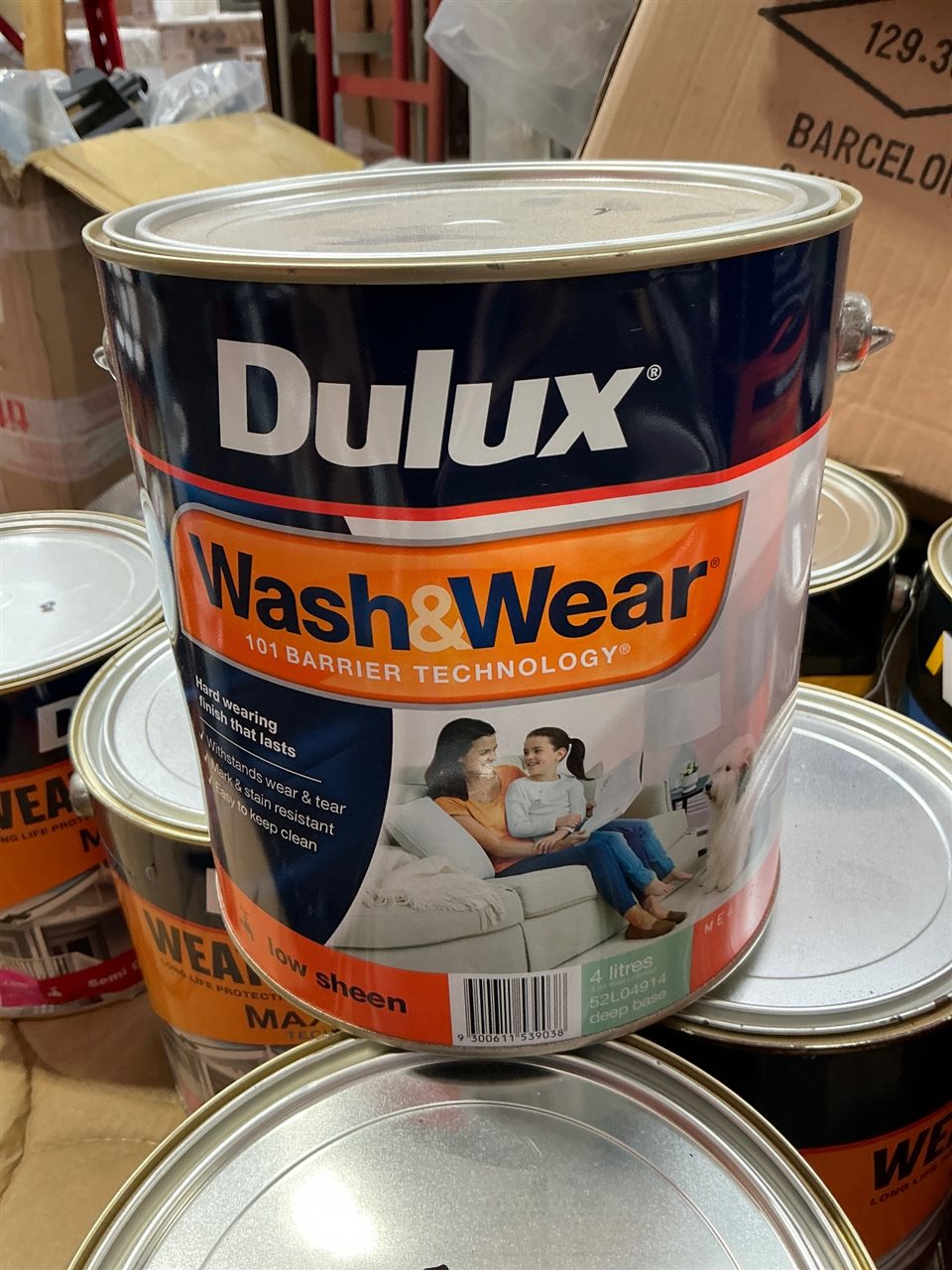 Dulux Wash & Wear-  Low Sheen - Deep Base  - 4 Litre -