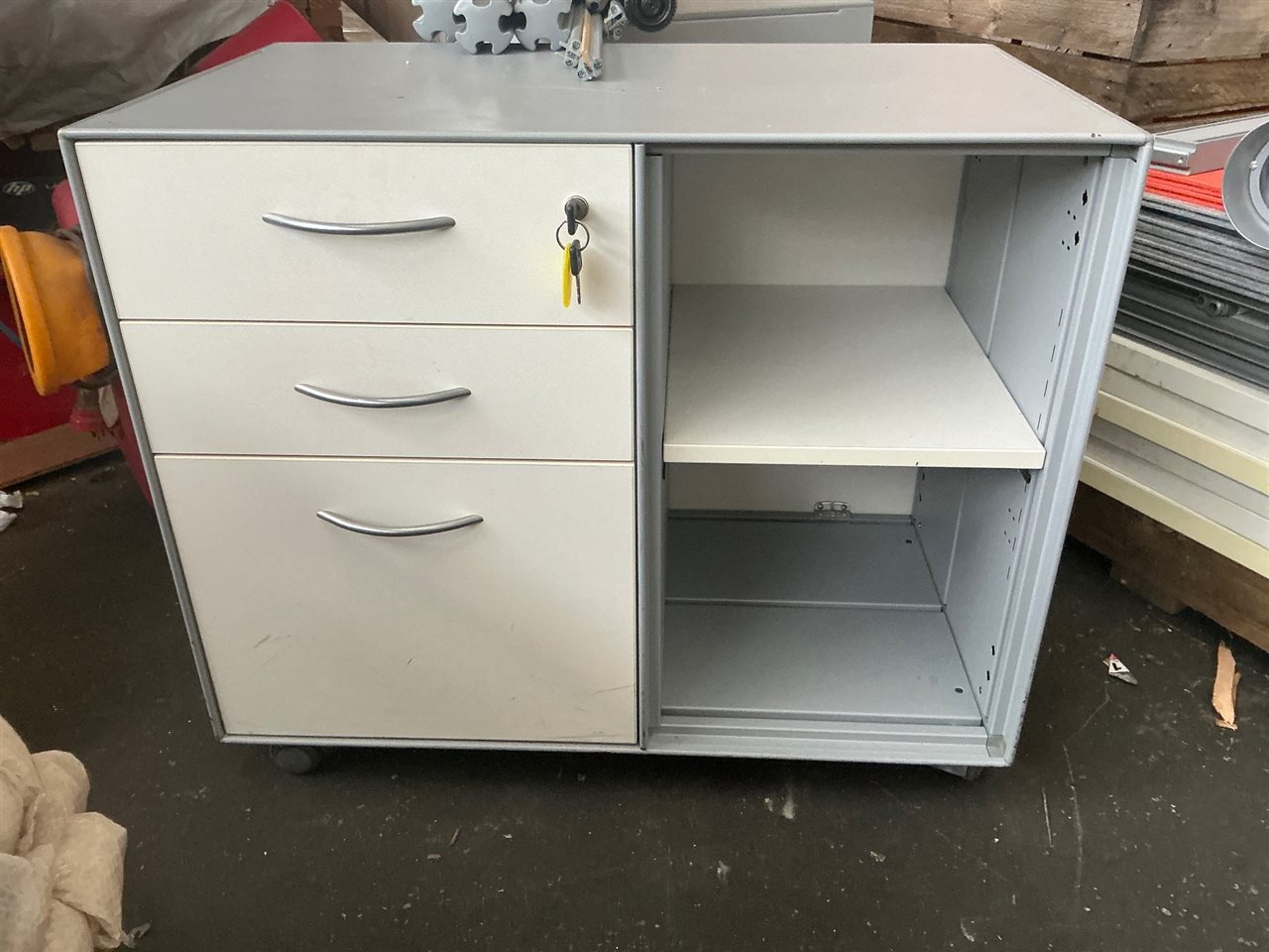 Mobile Personal File/Storage Cupboard, Metal, 800x470x670mmH, with Keys