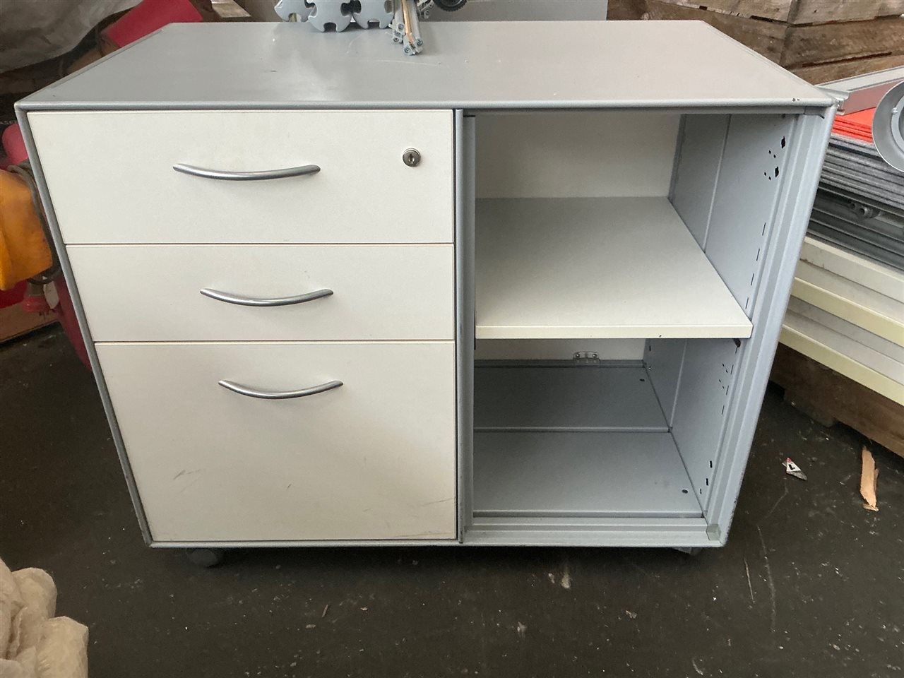 Mobile Personal File/Storage Cupboard, Metal, 800x470x670mmH.Without Keys