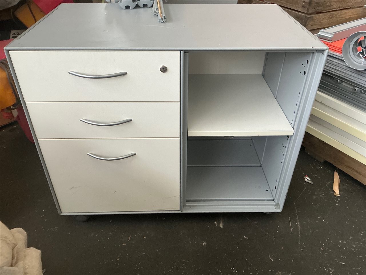 Mobile Personal File/Storage Cupboard, Metal, 800x470x670mmH.Without Keys Thumbnail