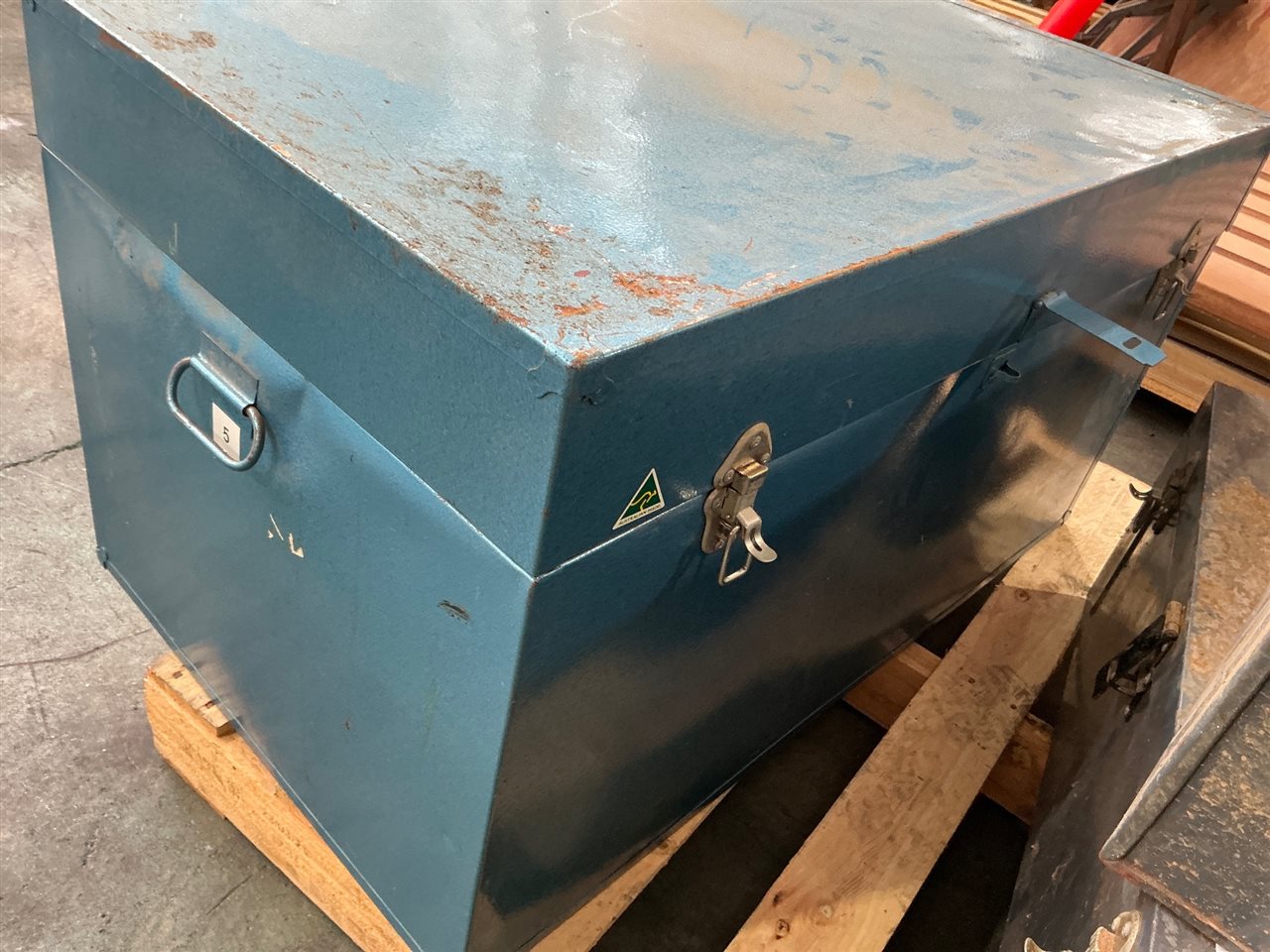 Large Tin Trunk - Blue