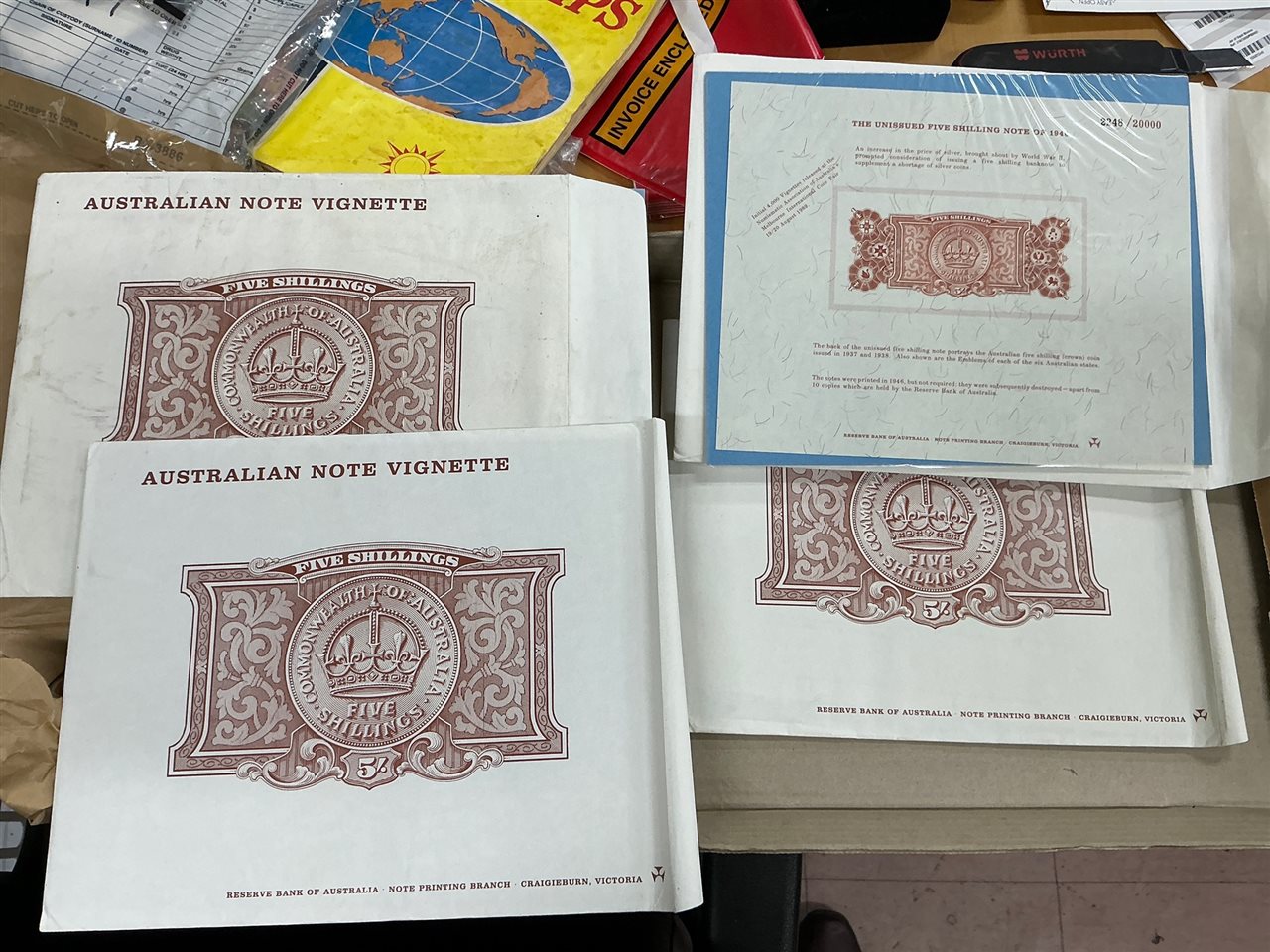 Australian Note Vignette - Five Shillings - Quantity of 4