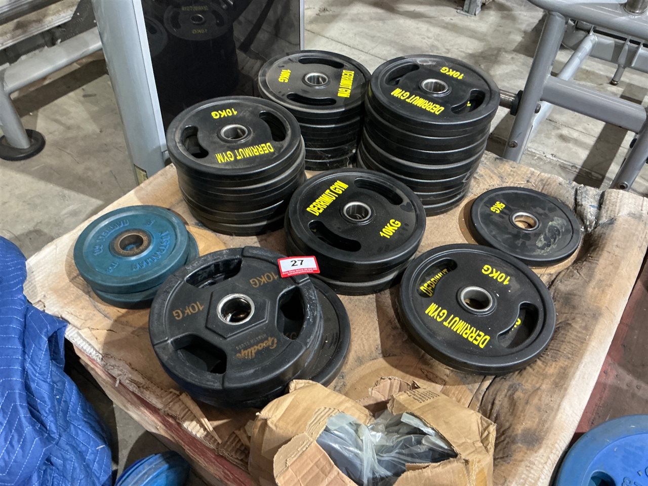 Quantity of Olympic Rubber Tri-Grip Weight Plates, 24 x 10kg, 3 x 5kg - Approx