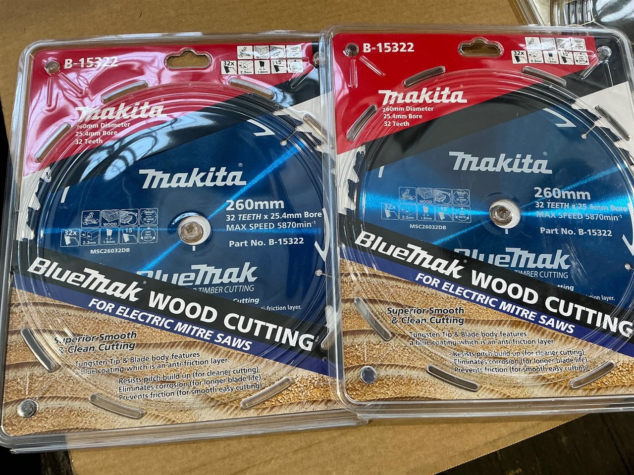 MAKITA Timber Circular Saw Blades  -260 mm - Quantity of 2