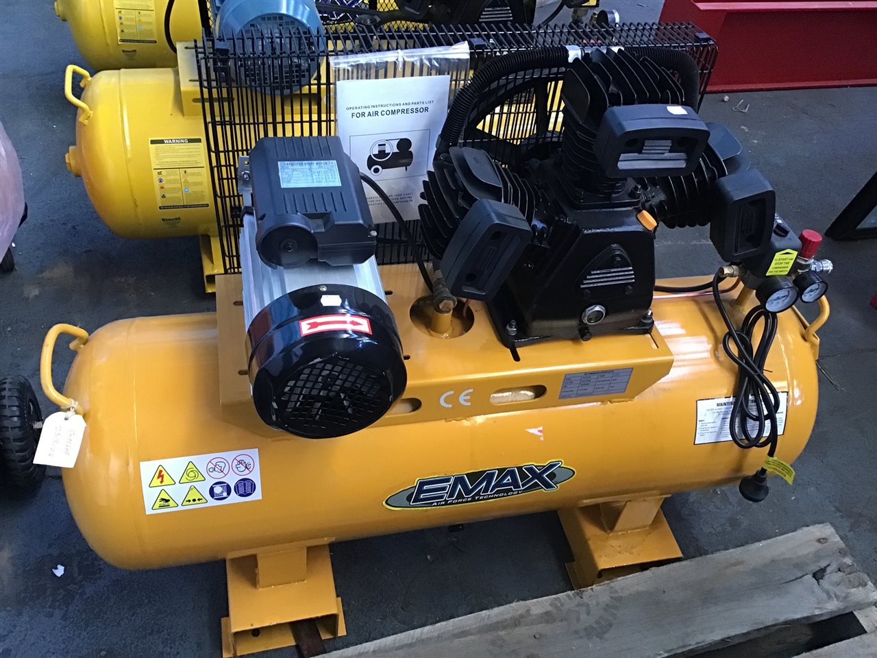 Emax 3Hp Belt Drive Air Compressor 100L Tank - Model Number T B -30100- RRP $2100 - Comes in Sealed Timber Crate(137 kg.) Thumbnail