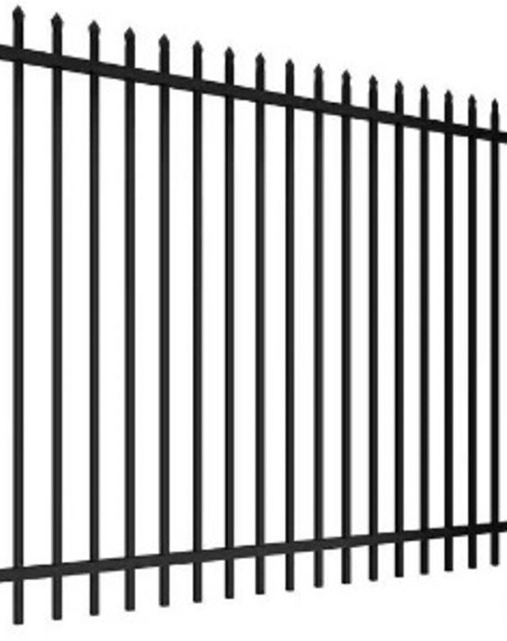 Black Security Spear Top Fence Panel, 2100 x 2400, Galvanised & Powder Coated IRP $225