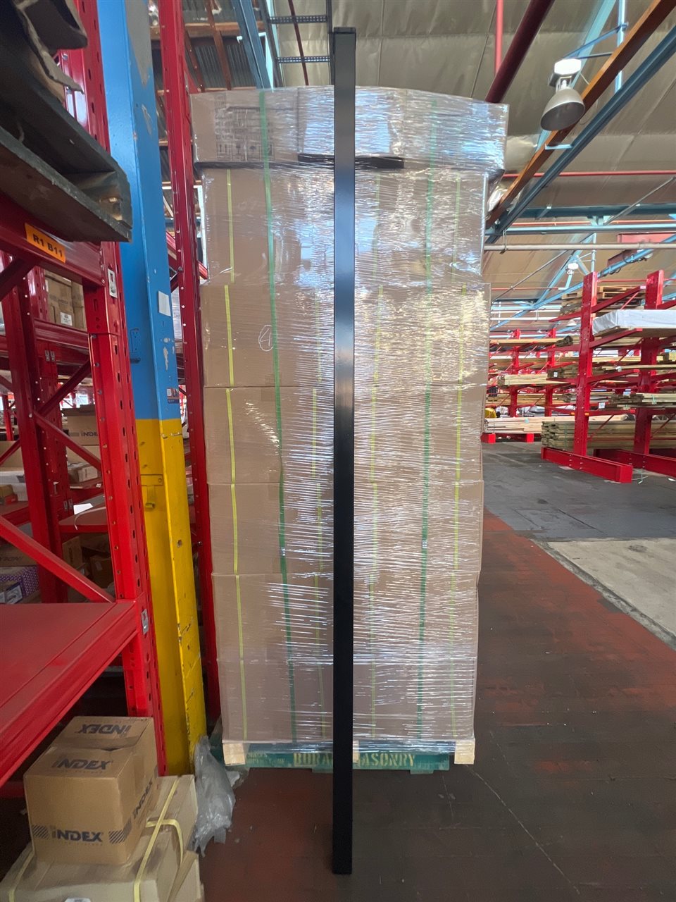 Black Security Steel Fence Post, Galvanised & Powder Coated, 2400mm, 65mm x 65mm x 2mm, IRP $75