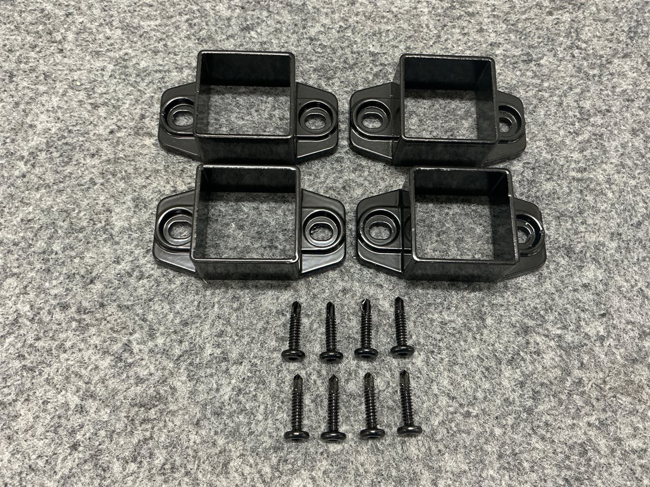 Black Security Fence Brackets Set, 4 Brackets & 8 Screws