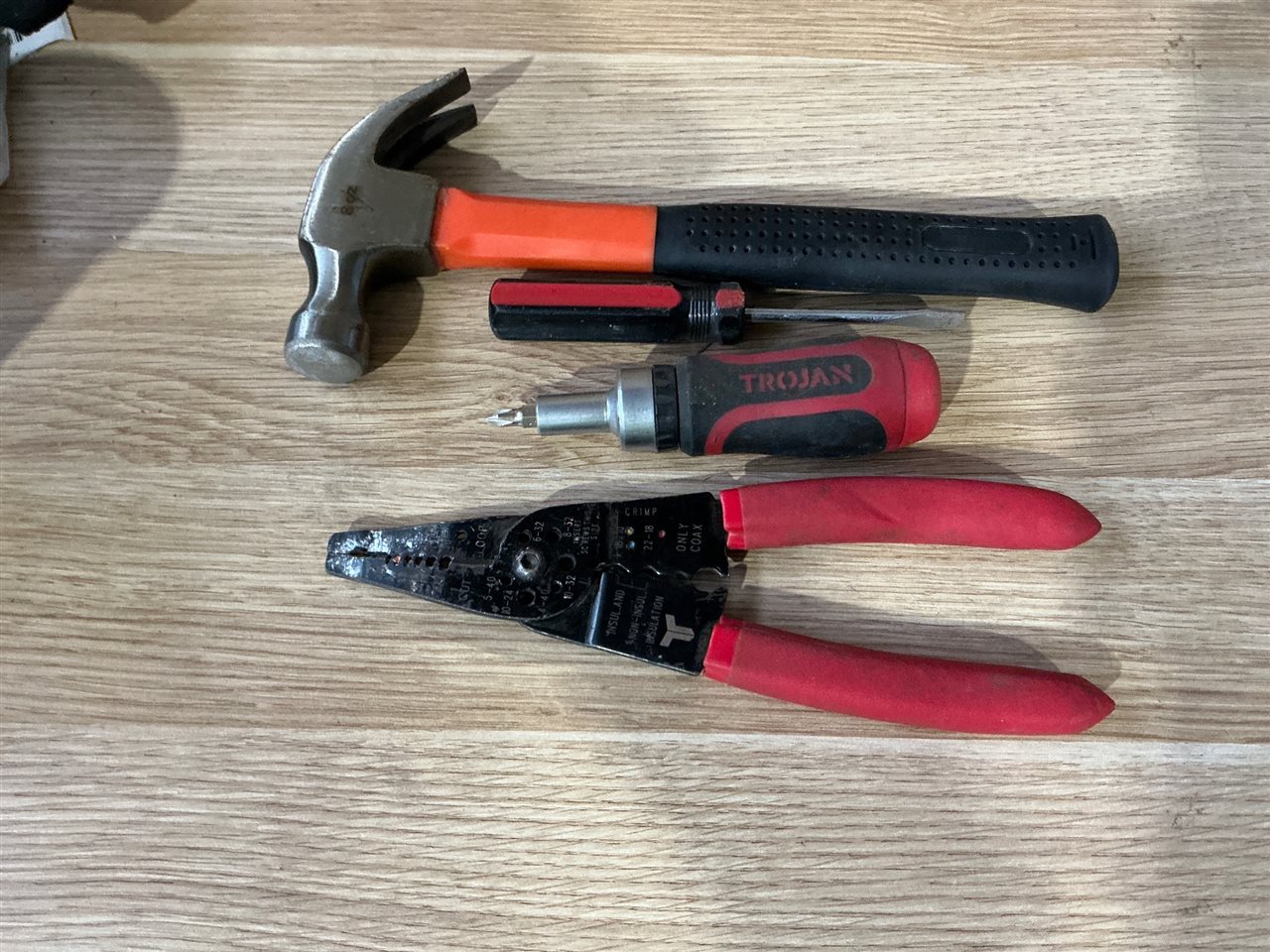 Cable Crimper , Hammer and Screwdrivers
