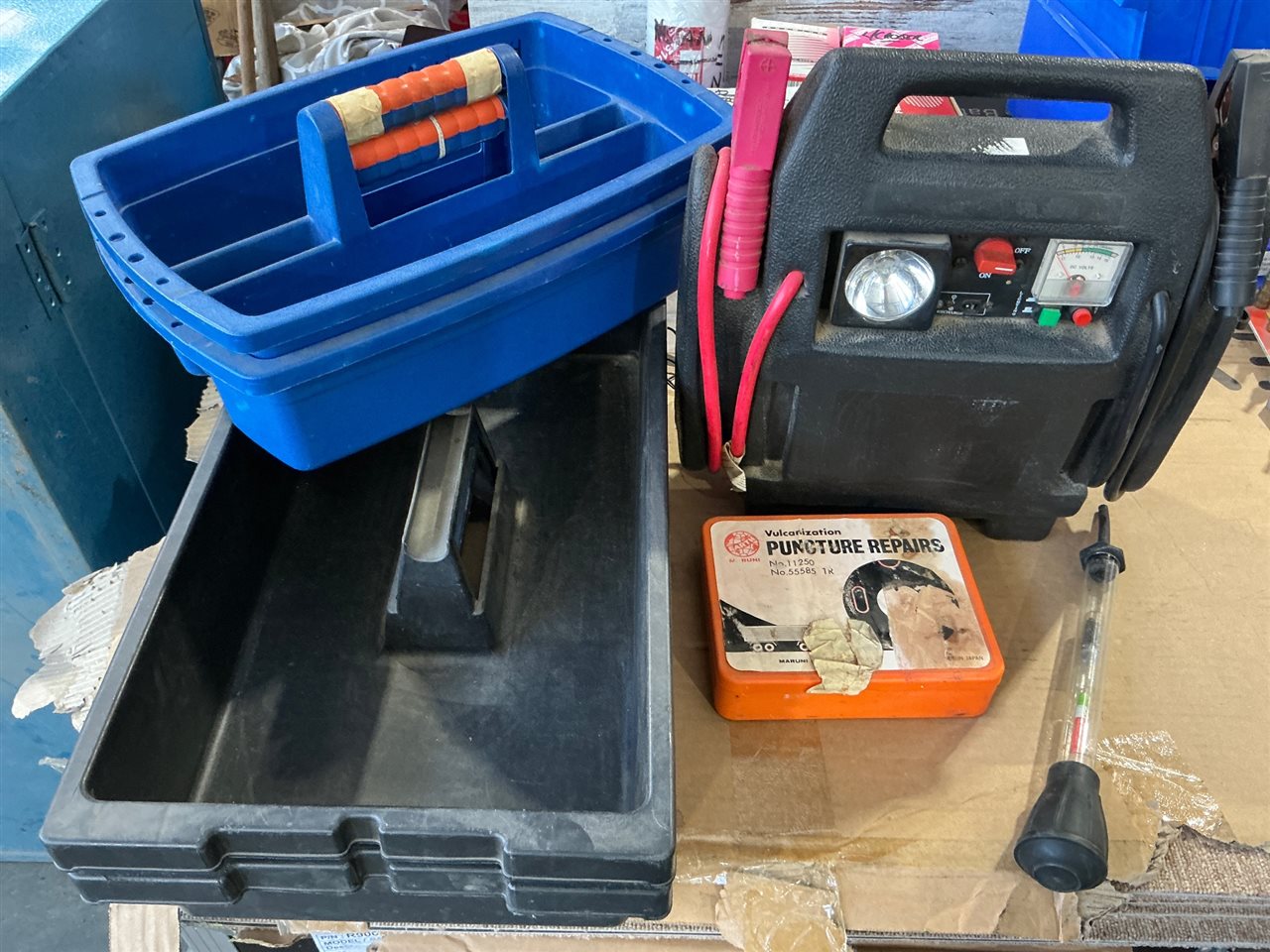 Carry Tool Trays , Puncture Repair Kit and Battery Jumpstarter  Not Tested