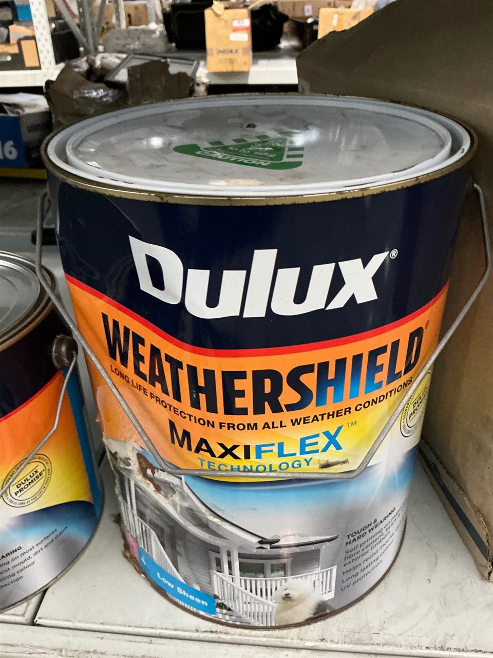 Dulux Weather Shield -Low Sheen - Extra Bright Base - 10  Litre Damaged Tin