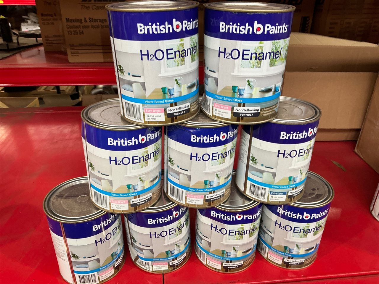 British Paints -H20 Enamel    Gloss -Extra Bright Untinted -Quantity  of  9 @1 Litre