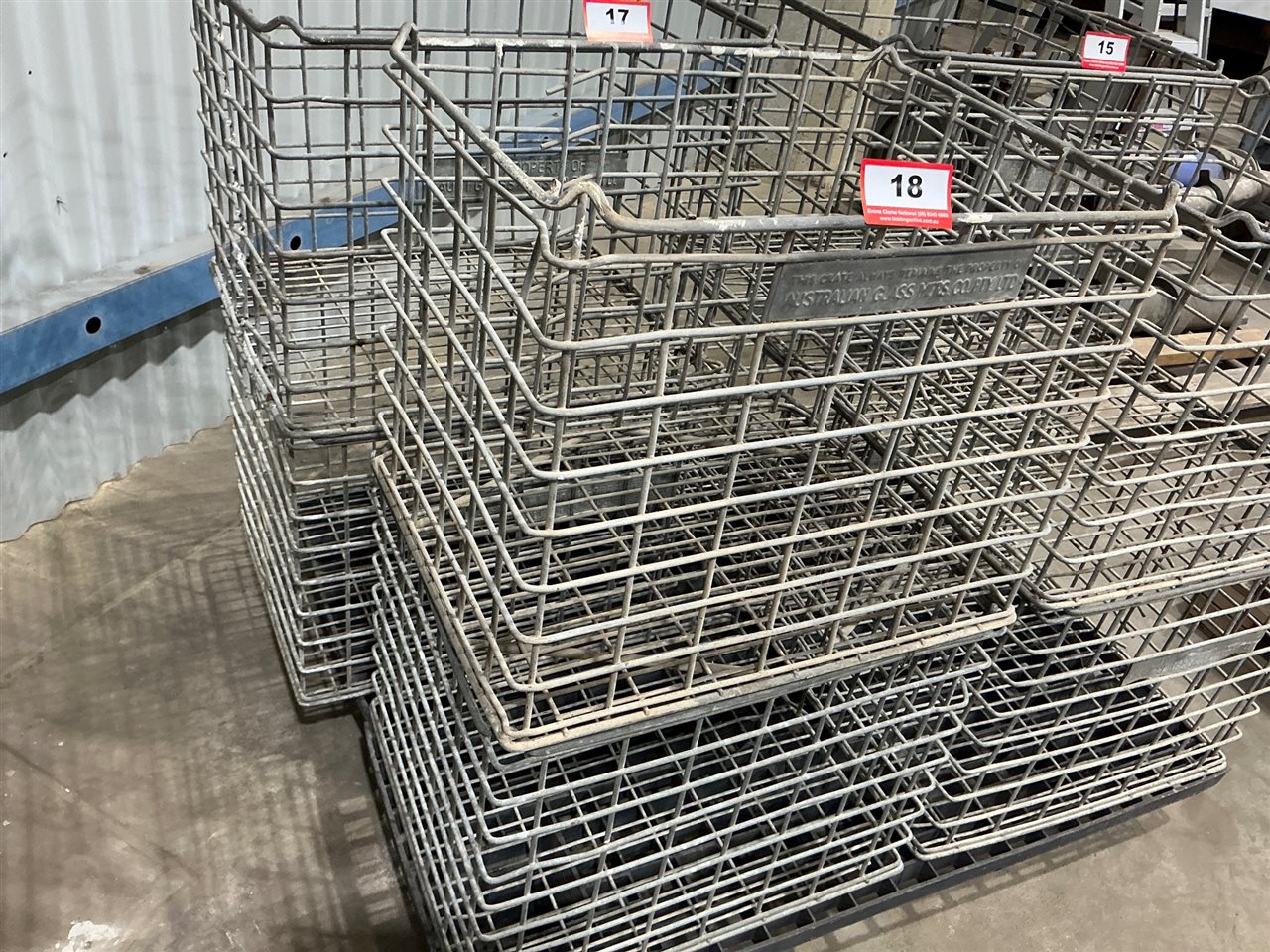 Steel Wire Crates x 2, 470mm W x 570mm L x 420mm D (Located At Wingfield)