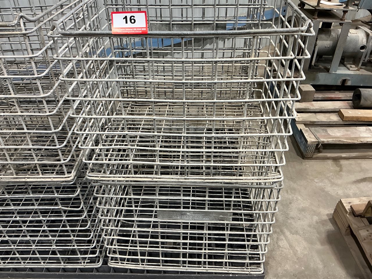 Steel Wire Crates x 2, 470mm W x 570mm L x 420mm D (Located At Wingfield)