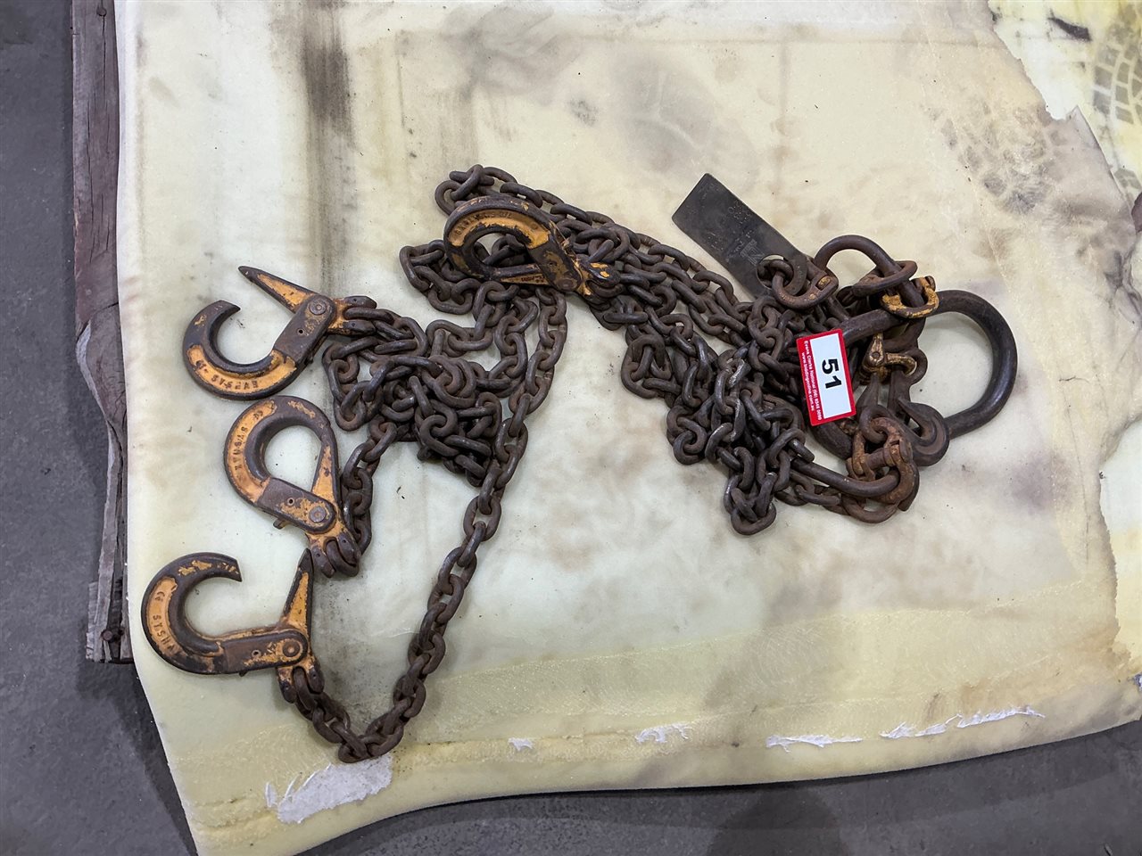 Set of Lifting Chains, 8mm Dia Chain, 4 Hooks with Shorteners (Located At Wingfield)