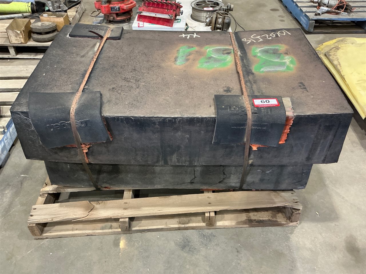 Rubber Wedge Blocks/Bollards x 4, 1030mm W x 640mm D x 220-50mm High (Located At Wingfield)