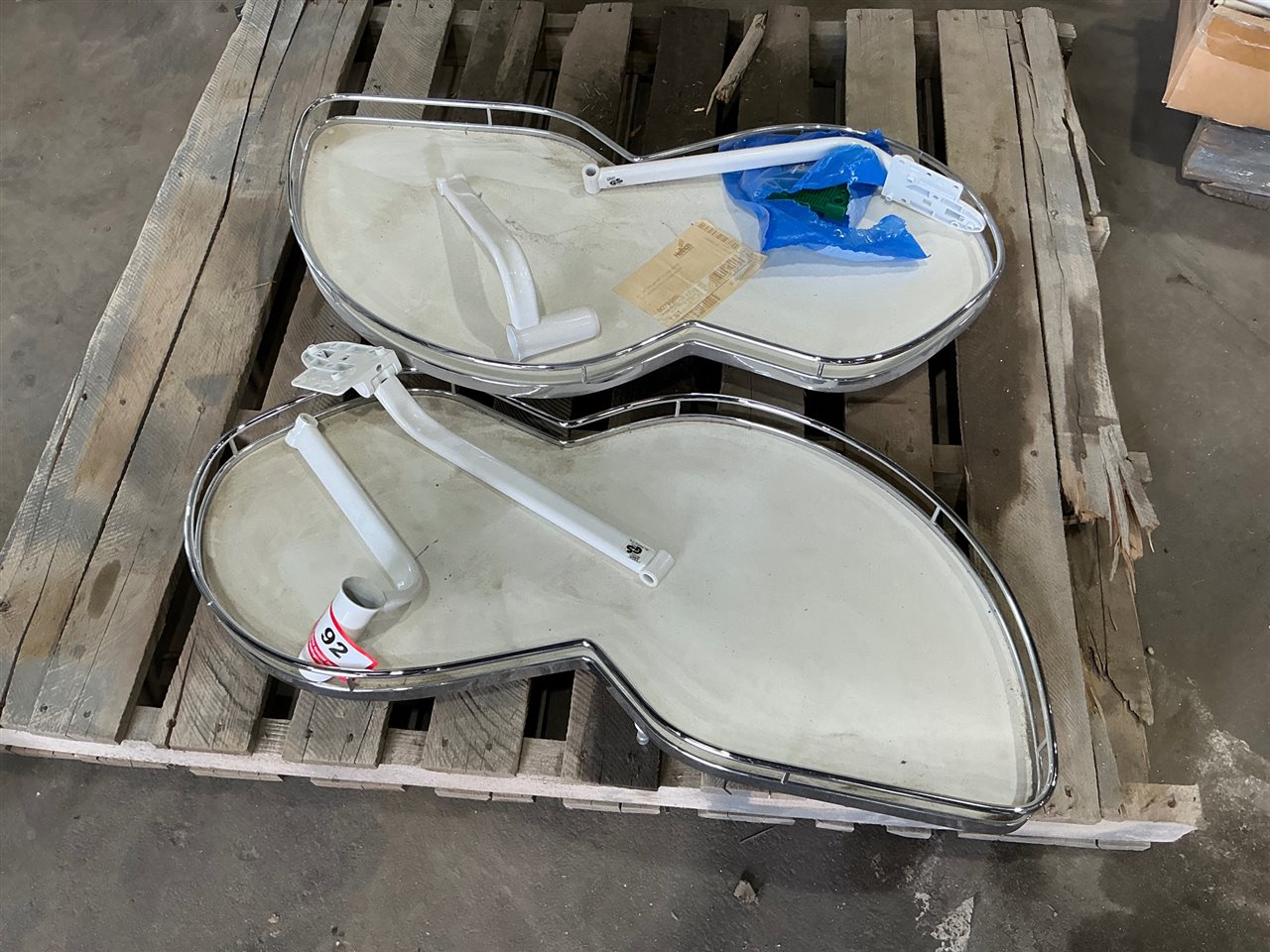 Hettich Blind Corner Shelves x 2, Appears New (Located at Wingfield)