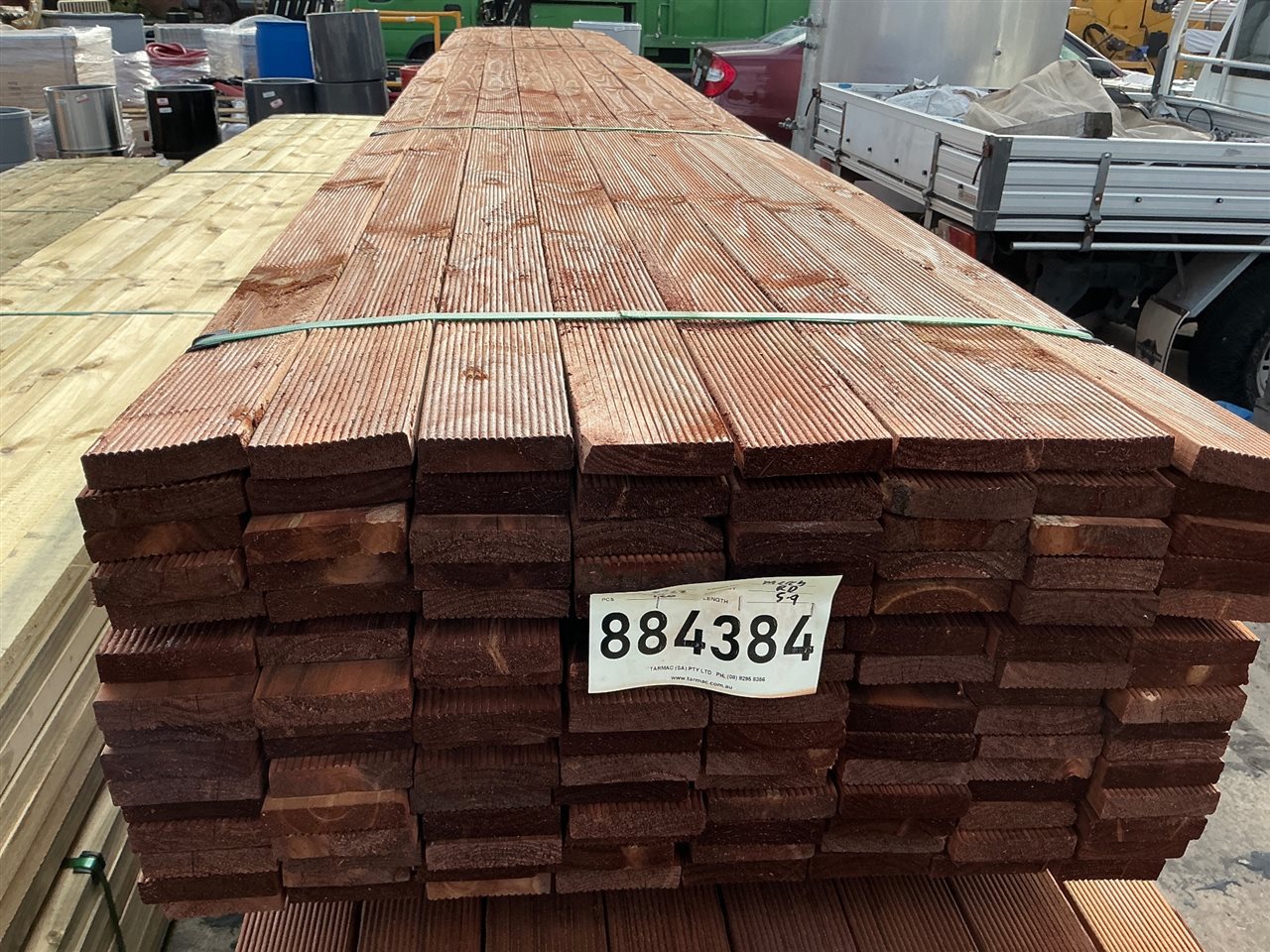 90 x 22, Tinted Pine, Merch Decking, 120 pcs @ 5.4 M, 648 Lin Metres Total Pk 884384