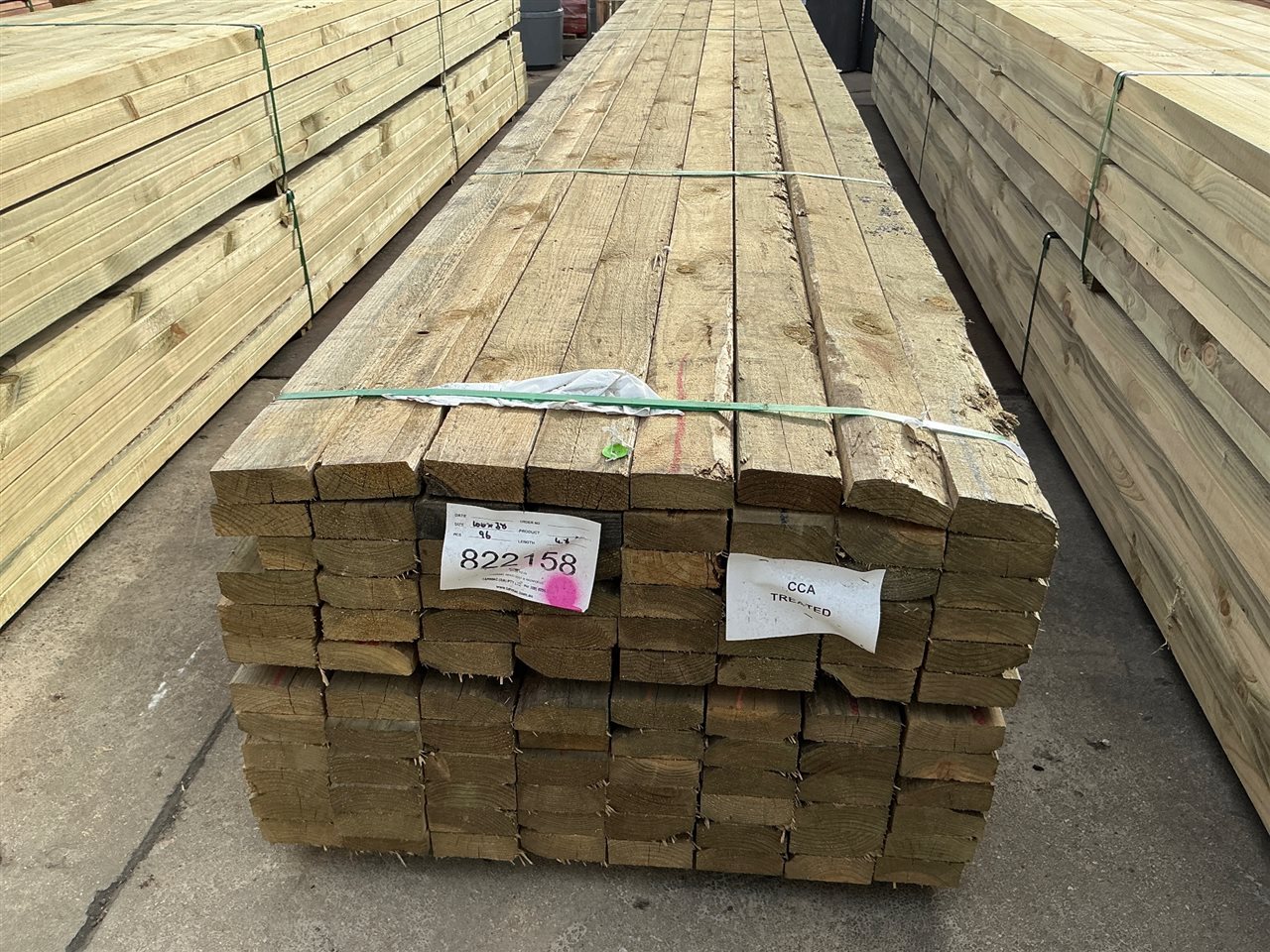 100 x 38, CCA Treated Pine, Sawn, 96 pcs @ 4.8 M, 460.8 Lin Metres Total Pk 822158