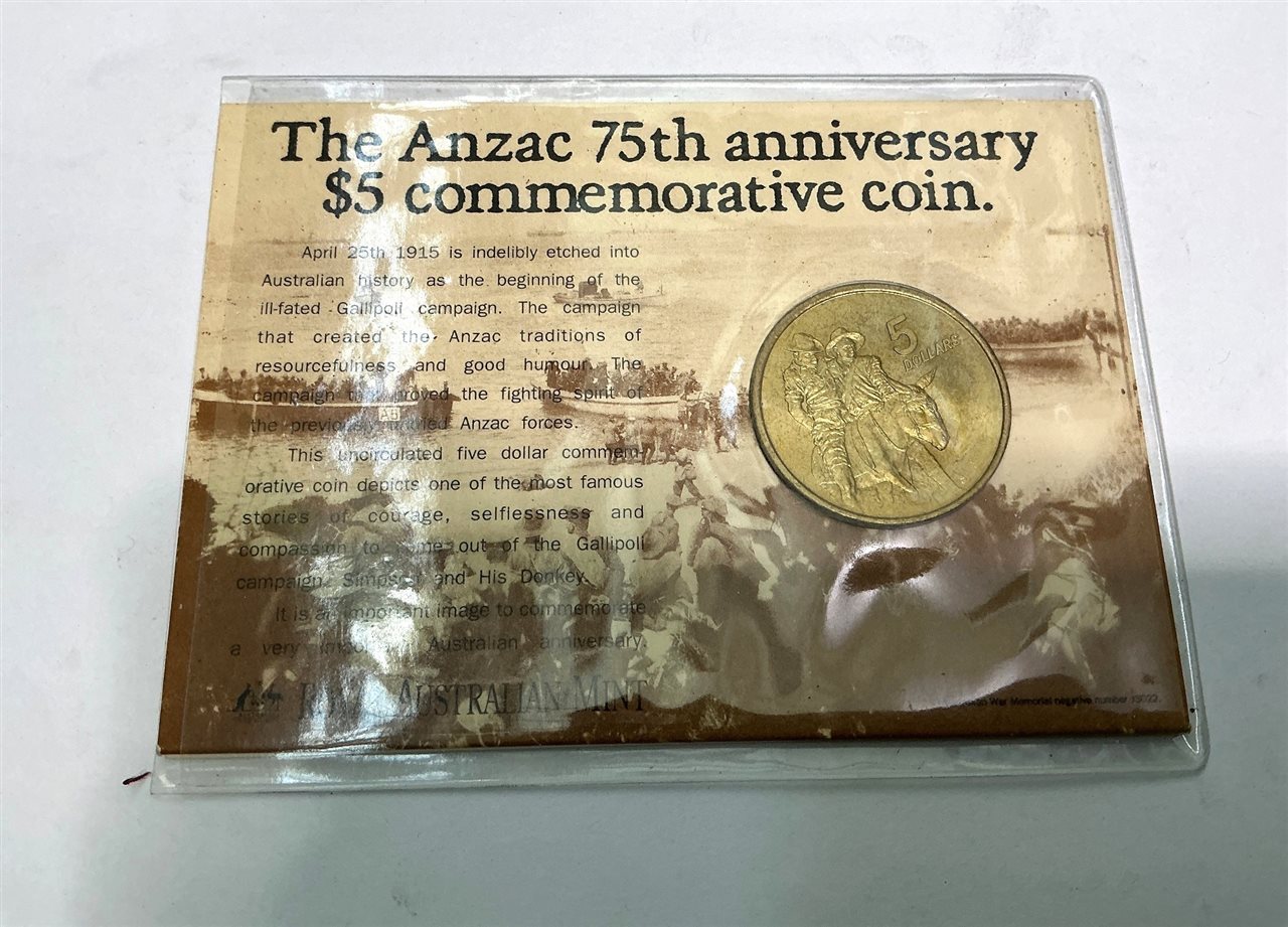 The Anzac 75th Anniversary $5 Commemorative Coin
