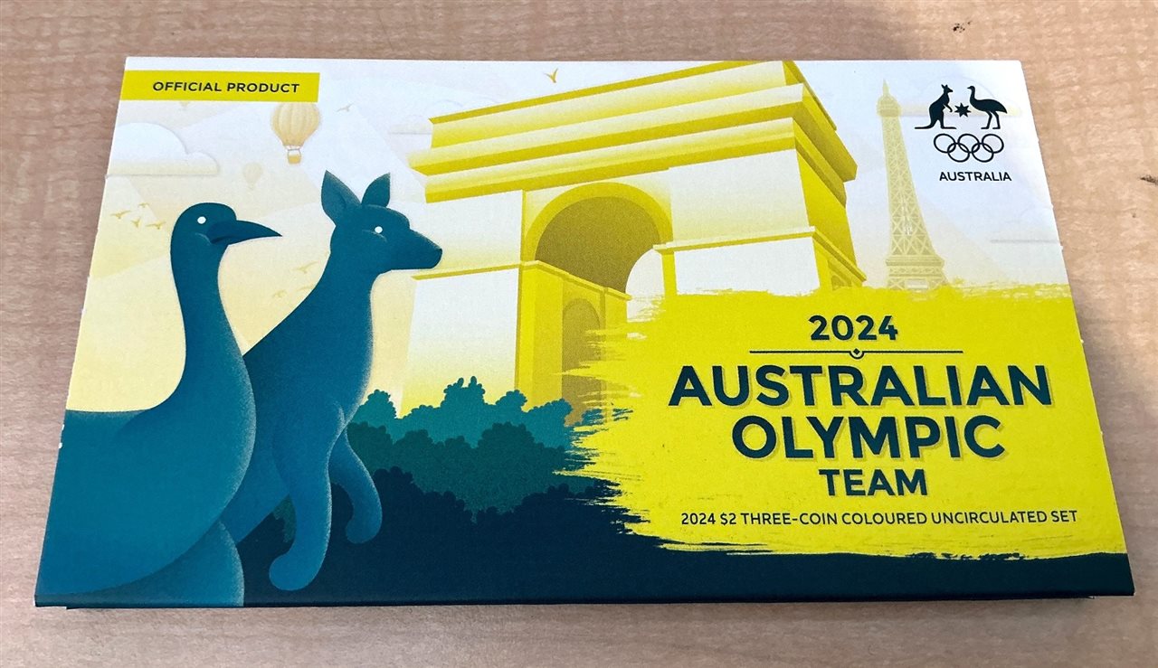 2024 Australian Olympic Team $2 Three-Coin Coloured Uncirculated Set