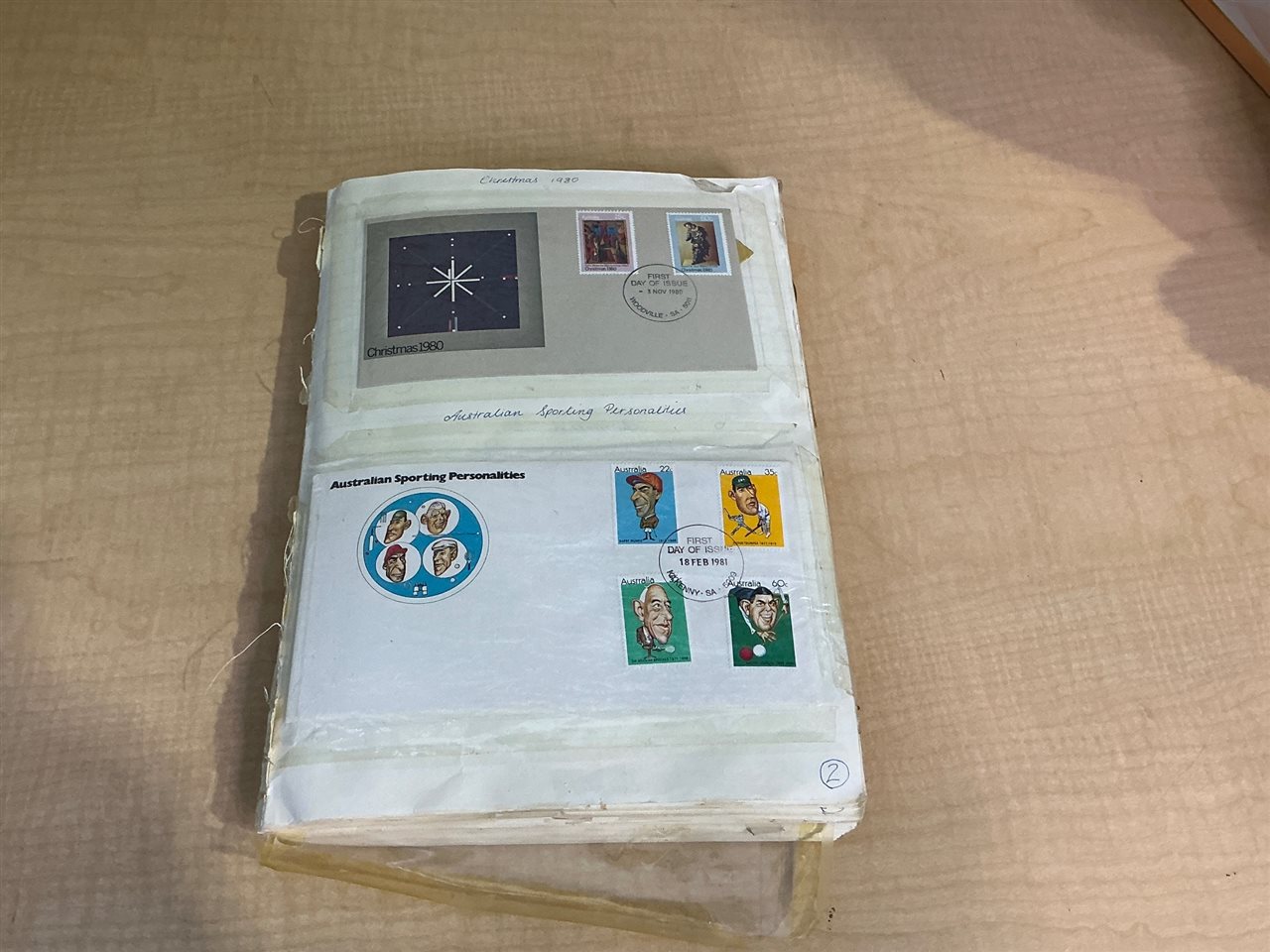 Australian First Day Cover Collection in Exercise Book Album, 1979–1990 and More  "Sold As Is - Book Damaged"