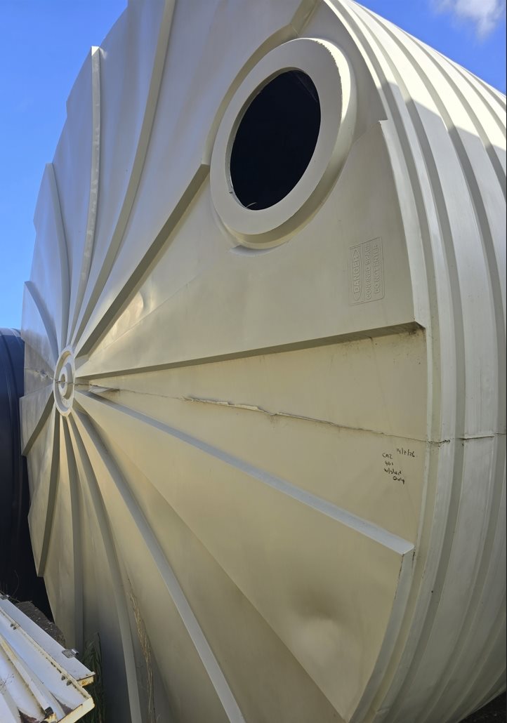 Bushmans T10500 46,400 L Round Poly Tank, 4.60 M Dia x 3.16 M H, Shale Grey – Non Water Storage Only